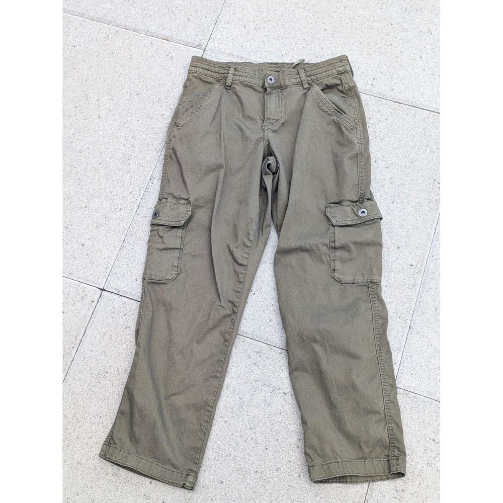 Kuhl Pants Womens 4 Green Twill Cargo Relaxed 30x26 Outdoor Hiking Casual